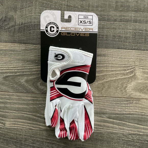 NEW Georgia Bulldogs NCAA Football Receiver Gloves Youth XS/S Franklin - Picture 2 of 6